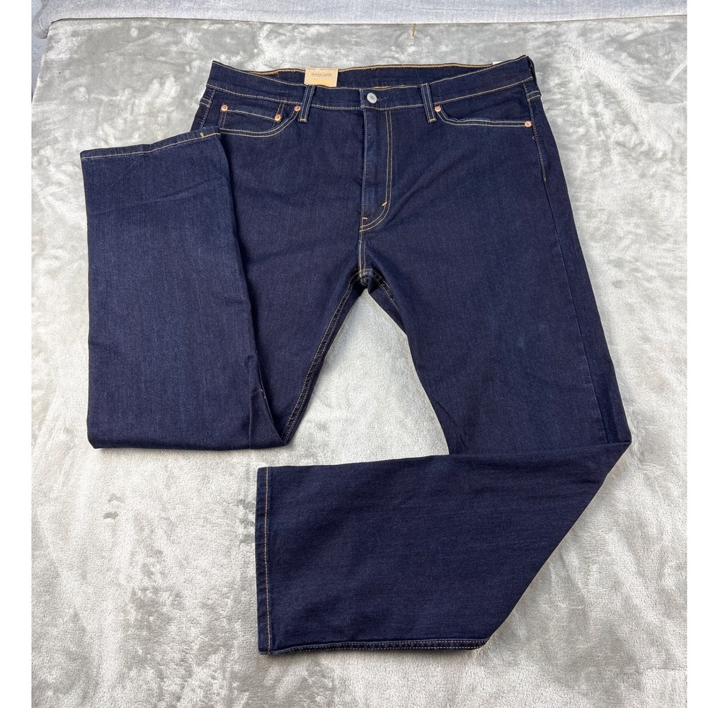 Levi Jeans Mens 38x30 513 Slim Straight Dark Indigo Stretch Denim NEW